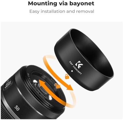 K&F CONCEPT Lens Hood Compatible with Canon RF 50mm F1.8 STM Lens - Image 3