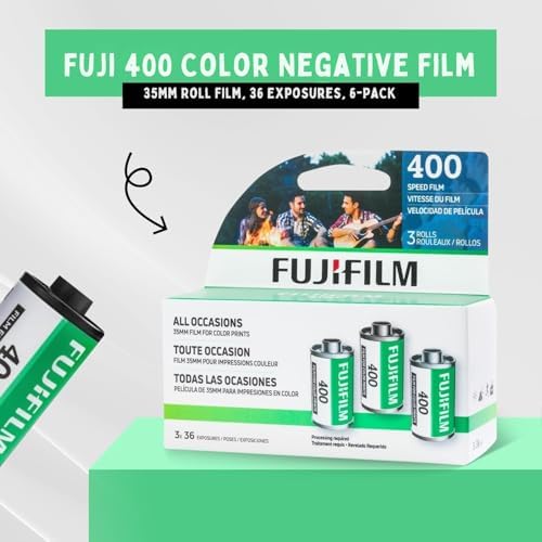 FUJIFILM 400 Color Negative Film (35mm Roll Film, 36 Exposures, 6-Rolls, 2-Pack) + BluebirdSales Microfiber Cleaning Cloth - Image 2