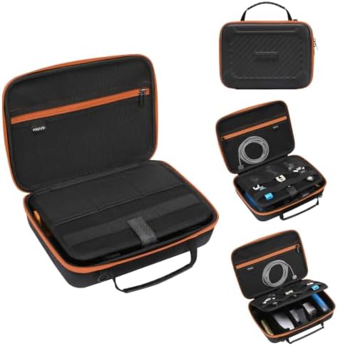 MOSISO Camera Case, Hard Travel Carrying Action Camera Case, Black & Orange - Image 6