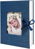 Photo Album 4x6 100 Pockets, Slip-in Picture Albums, Linen Cover Top Loader Vertical Pockets Albums for Baby, Kids Boy Girls, Wedding, Family, Anniversary, Blue by HenPisen