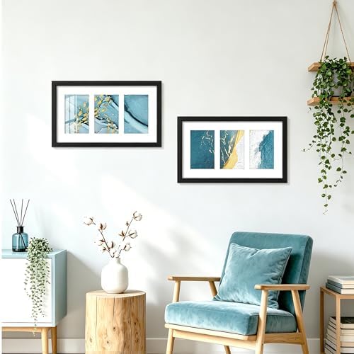 DUENPY 4 Pack 8x14 Collage Frame For 3 4x6 Photos Black - Image 5