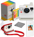Polaroid Now 3rd Generation i-Type Instant Film Camera, Pebble White+ 8 Color Film Photos + Tudak Accessories Bundle, Incl. Compatible Carrying Case, 64-Pocket Photo Album & Microfiber Cleaning Cloth by Polaroid