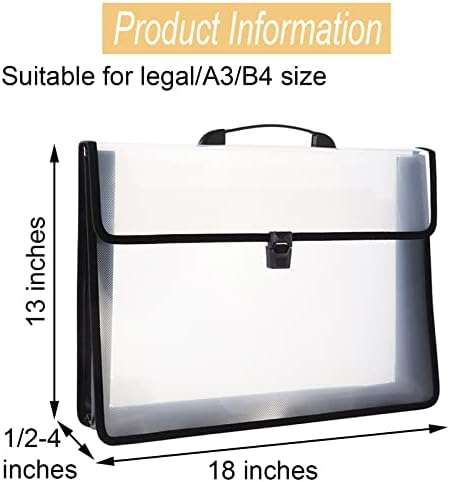 12x16.5 Art Portfolio Case A3 PP Plastic Transparent Black Pack of 1 - Image 2
