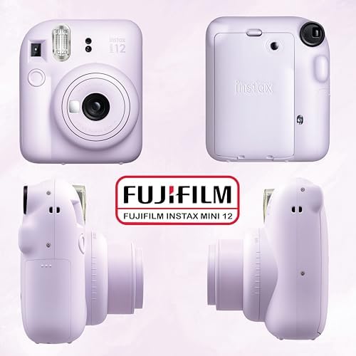 Fujifilm Instax Mini 12 Instant Camera Bundle with Fujifilm Instax Mini Instant Film Value Pack (60 Sheets) with Accessories Including Protective Case, Strap, Photo Album (Lilac Purple) - Image 3