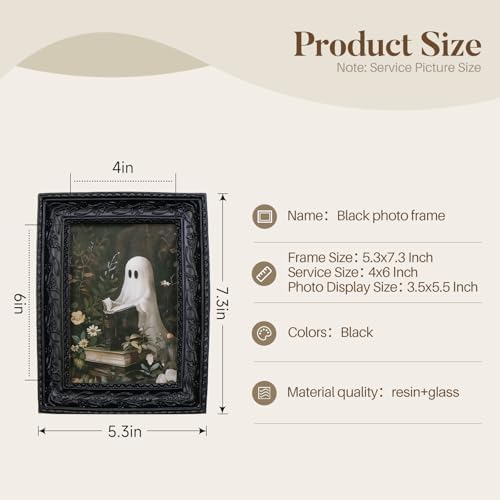 Cuspin Black Vintage Picture Frame Set of 2, Gothic Baroque Resin Frames - Image 5