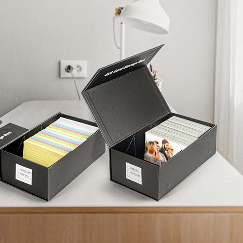 4x6 Index Card Holder Storage Box, Index Card Holder Organizer, 4x6 Recipe Card Box- 1 Pack - Image 5
