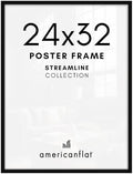 Americanflat 24x32 Poster Frame - Slim Molding - Black by Americanflat
