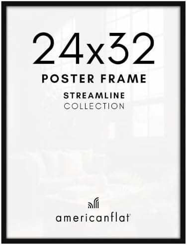 Americanflat 24x32 Poster Frame - Slim Molding - Black by Americanflat