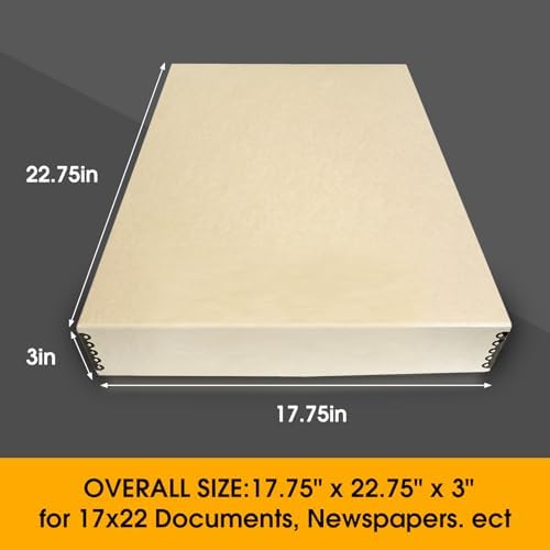 Golden State Art, Archival Drop Front Storage Box, Tan-17.75x22.75x3 Inch - Image 3