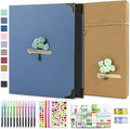 Vienrose DIY Scrapbook Photo Album Kit with Pens Tapes and Stickers 60 Pages Hardcover 8.5x11 Inches 3 Rings Removable Black Paper Scrapbooking for Lover Friends Kids Wedding Skyblue by Vienrose