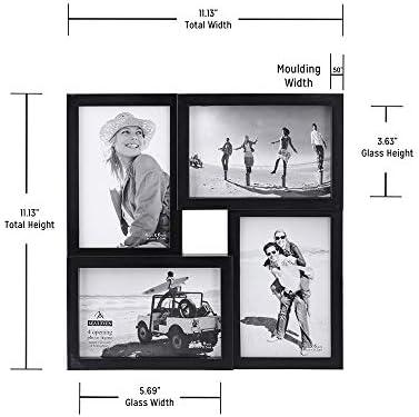 Malden Collage Frame, 4-Opening, Four 4x6 Photos | Black | Matted | Pack of 4 - Image 7