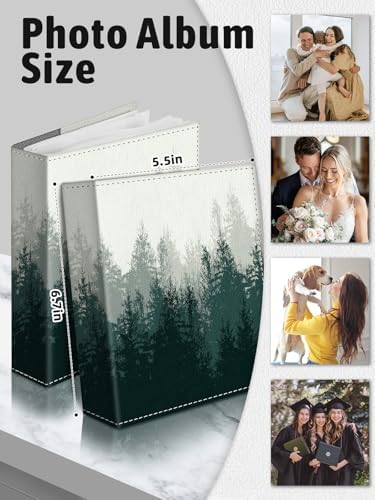 Photo Album 4x6, 56 Pockets Small Picture Book Foggy Forest Trees - Image 6