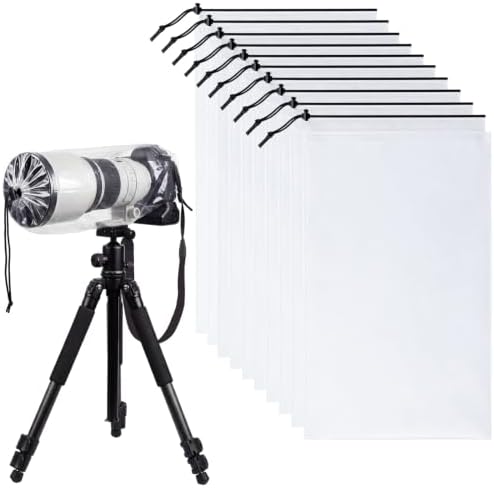 Sabary 10 Clear Camera Rain Covers Waterproof PE Lens DSLR Sleeves by Sabary