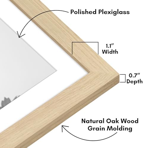 Americanflat 28x40 Poster Frame - Matted to 24x36 - Natural Oak - Image 3