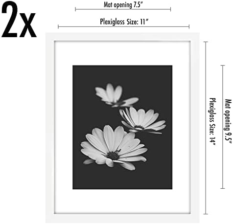 Americanflat 8x10 Picture Frame 2-Pack - Matted to 5x7 - White - Image 2