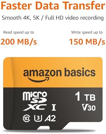 Amazon Basics 1TB microSDXC Card with Adapter for Smartphones, Full HD, Tablets, Drones, Action Cameras, Read Speed Up to 200MB/s, 1-Pack - Image 2