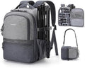BAGSMART 2 in 1 Small Camera Backpack for DSLR, Fits 12.9" iPad, Gray by BAGSMART