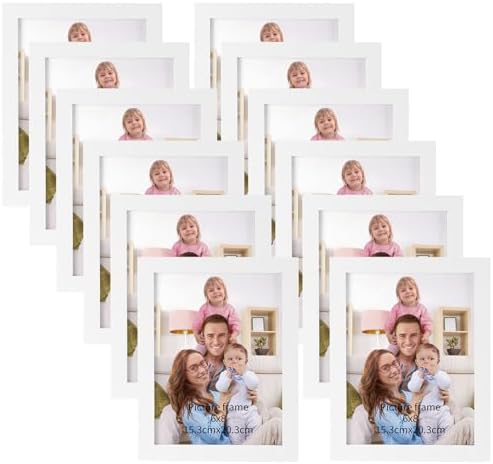 Giftgarden 6x8 Picture Frame White 6 x 8 Photo Frames Bulk for Wall or Tabletop Display, 12 Pack by Giftgarden