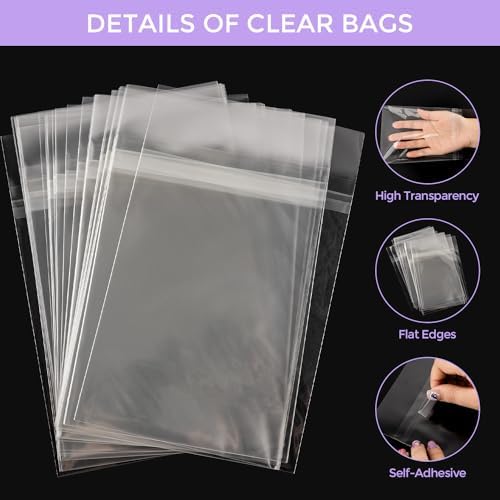 Frametory, 25 Pack 6 1/2" x 8 1/3" Acid-Free Clear Plastic Bags - Image 4