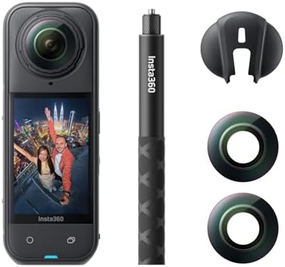 Insta360 X5 Replacement Lens Bundle - Waterproof 8K 360° Action Camera, Leading Low Light, Invisible Selfie Stick Effect, Rugged & Replaceable Lens, 3-Hour Battery, Clear Audio, Stabilization by Unknown