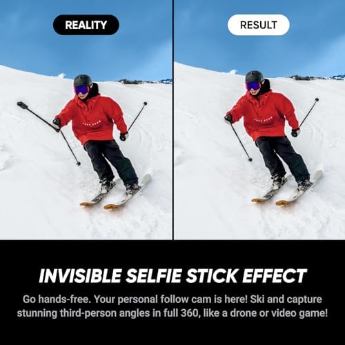 Insta360 X5 Ski Bundle - Waterproof 8K 360 Camera, Invisible Selfie Stick Effect, Leading Low Light, Rugged & Replaceable Lens, 3-Hour Battery, Clear Audio, Stabilization - Image 3