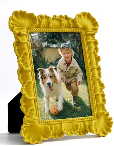 4x6 Yellow Resin Picture Frame for Home Office Gallery Wall Decor by FOLKOR