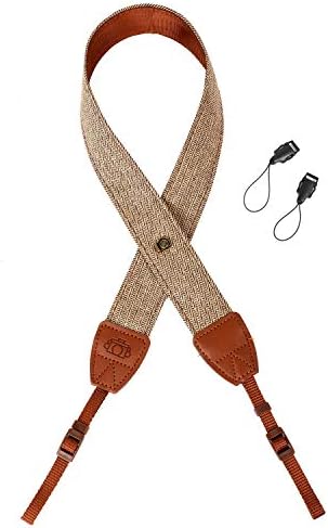 Camera Strap Canvas Brown Shoulder Strap with Quick Release Buckles - Image 3