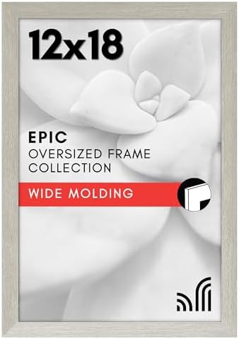 Americanflat 12x18 Poster Frame - Gray Engineered Wood with Polished Plexiglass - Wide Picture Frame for Vertical or Horizontal Wall Display - Epic Collection - Gray by Americanflat