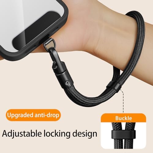 Wrist Lanyard, Phone Wrist Strap for iPhone Case Camera, Anti Theft Strap Lanyard with 360° Rotating Hook (Black&Purple) - Image 4