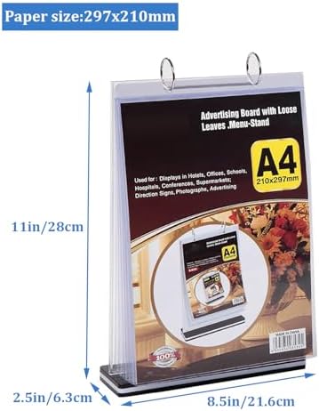 A4 T-Shaped Multi-Page flip Acrylic Sign Holder - Image 2