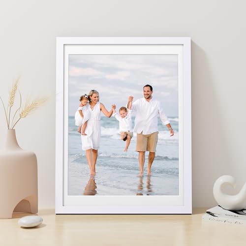 Vittanly 12x16 Picture Frame Made of Solid Wood for Wall Mounting, White - Image 4