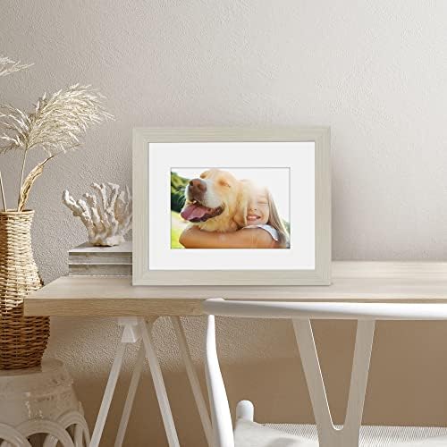 Americanflat 8x10 Picture Frame with Shatter-Resistant Glass - Use as 5x7 Frame with Mat or Display 8x10 Photo Without Mat - Signature Collection - Picture Frames for Tabletop and Wall - Light Wood - Image 5