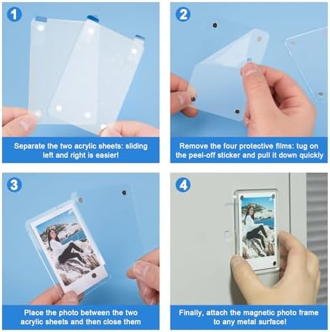 Lzerking 21 Pack Acrylic Magnetic Picture for Refrigerator, Polaroid Frame - Image 6