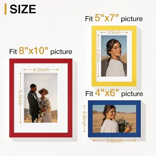 Vittanly 10 Pack Gallery Wall Frame Set, Red, Yellow, Blue - Image 6
