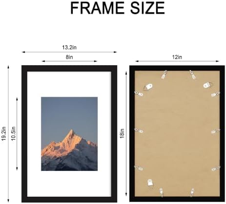 12x18 Wood Picture Frame Set of 4, Wall Mount for Home Decor, Black - Image 4