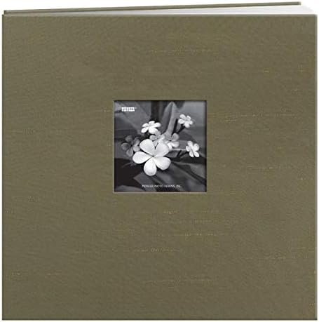 Pioneer 12 Inch by 12 Inch Postbound Silk Fabric Frame Front Memory Book, Caramel by PioneerPhotoAlbums