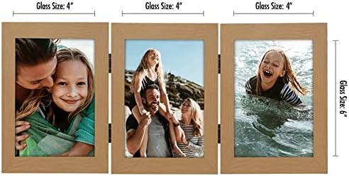 Americanflat 4x6 Hinged Triple Picture Frame - Engineered Wood - Dark Oak - Image 2