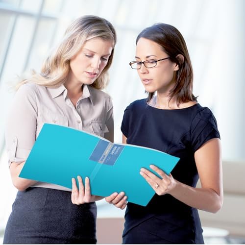 Dunwell 9x12 Presentation Binder, 24 Pockets, Displays 48 Pages, Aqua - Image 3