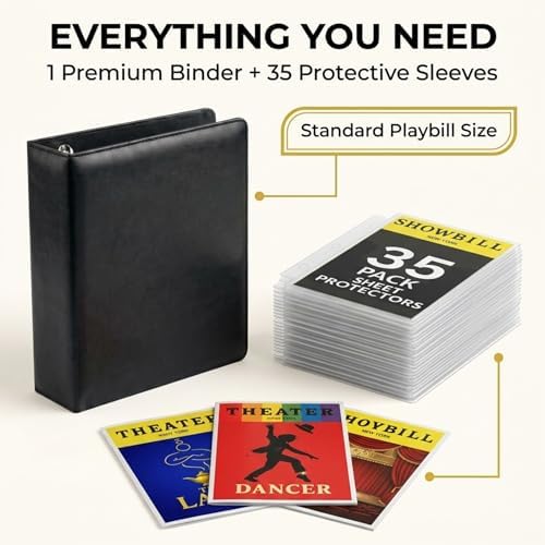 Playbill Binder with Sleeves, Broadway Showbill Organizer Gifts for Theater - Image 3