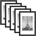upsimples 8x12 Picture Frame, Gallery Wall Frames Set of 5, Black by upsimples