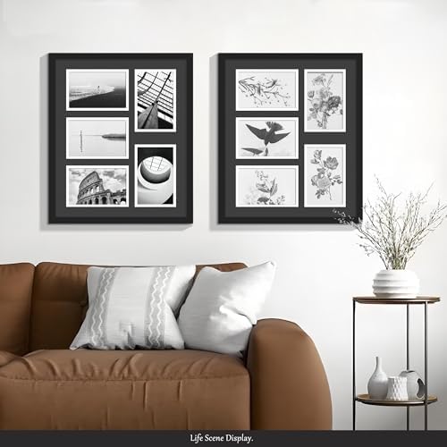 DUENPY 12.5x15 Collage Frame For 5 4x6 Photos Black Mat - Image 7