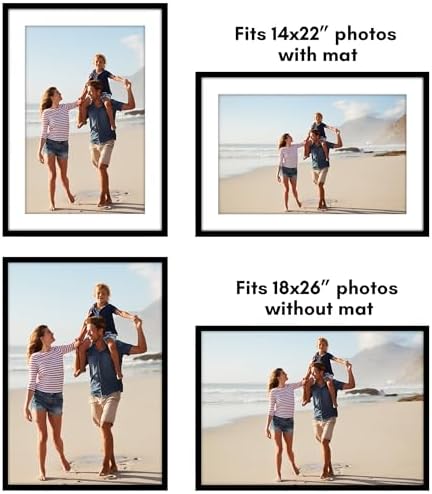 Americanflat 18x26 Poster Frame 5-Pack - Matted to 14x22 - Black - Image 4