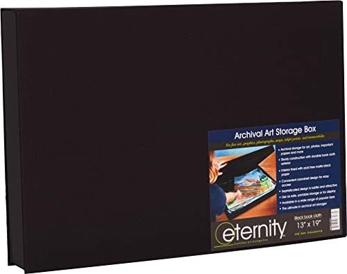 HG Art Concepts Eternity Archival Clamshell Photo Storage Box, Black - 13"x19", 2 Pack - For Storing Artwork, Photos & Documents, Deluxe Acid-Free, Sturdy & Lined With Archive-Quality Paper by HGArtConcepts