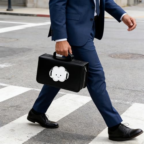 DVD Case CD Storage,128 Capacity Cute Cloud Music CD Cases Holder DVD Storage Case Holders CD DVD Disc Case Storage Wallet Binder for Car Home Office Travel (128 Cloud Black) - Image 6