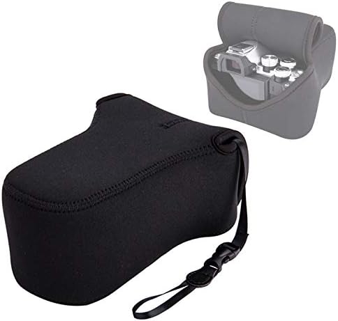 JJC Black Ultra Light Neoprene Camera Case for Fujifilm Fuji X-T100 X-T30 X-T20 X-T10 +50-200mm/50-230mm Lens, Pouch Bag for Olympus E-PL8 E-M5II E-M10 II, Canon M50 M5 with Telephoto lense by Fotasy
