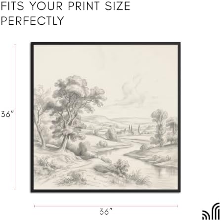 Americanflat 36x36 Poster Frame - Slim Molding - Black - Image 2