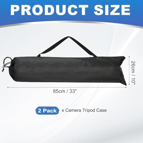 PATIKIL 33 x 10 Inch Tripod Carrying Case, 2 Pack Camera Tripod Carrying Bags Oxford Cloth Padded Bag for Camera Gear Mic Light Stand Sheet Music Photography Accessories, Black - Image 2