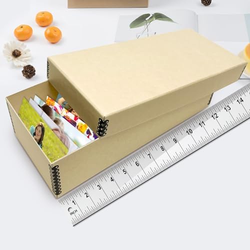 Lineco Archival Photo Card Box, Museum-Quality Storage, 4x6x12 Inch, Tan - Image 3