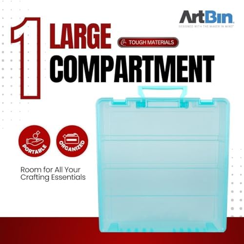 ArtBin 6955AA Super Satchel 1-Compartment Box, Art & Craft Organizer, 1-Pack, Translucent Aqua - Image 4