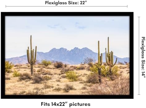 Americanflat 14x22 Picture Frame with Polished Plexiglass - Signature Collection - Gallery-Style Frames Made of Engineered Wood - Photo Frame for Wall Display - Black - Image 2